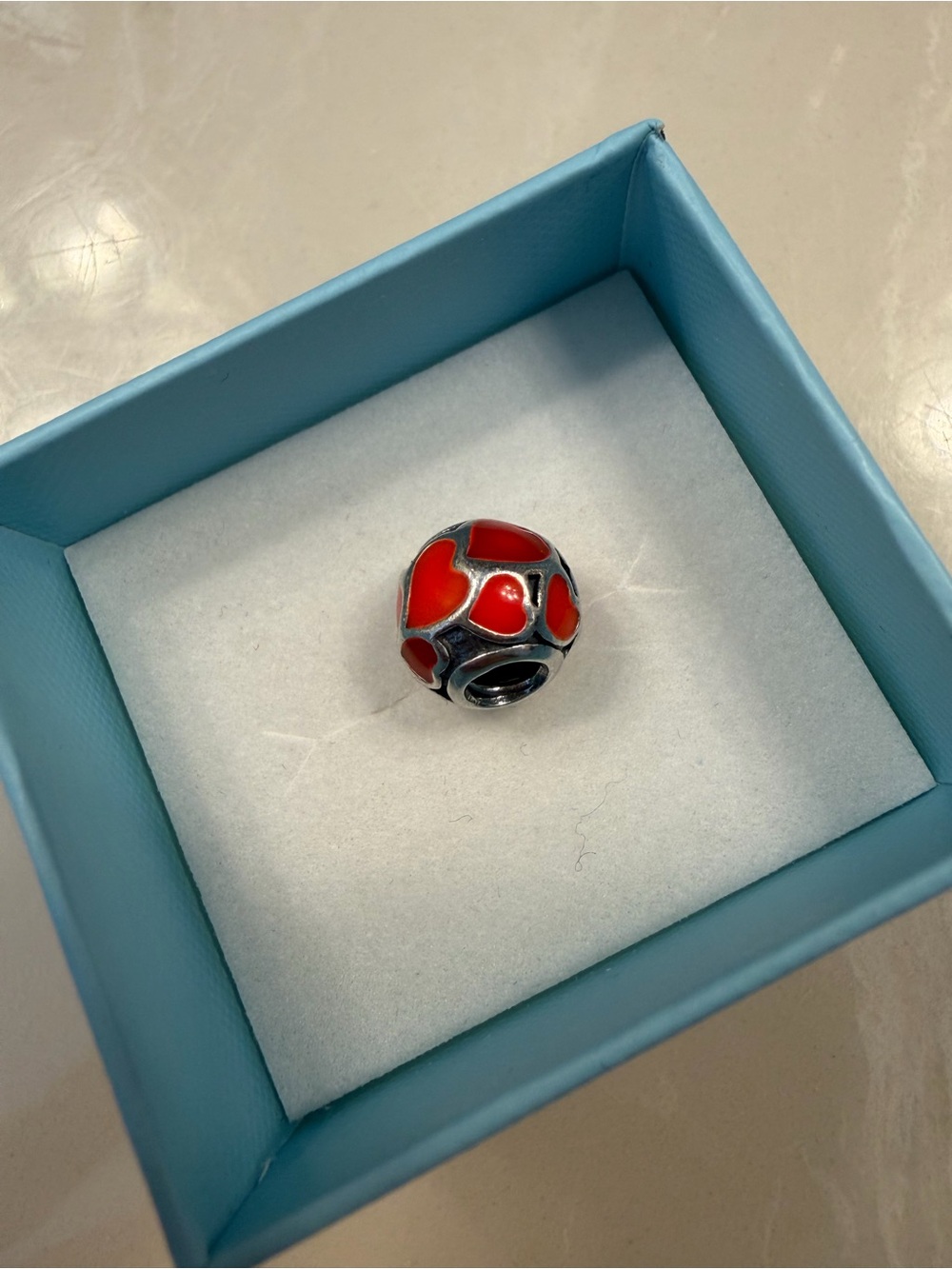Pandora Red Hearts Charm Bead